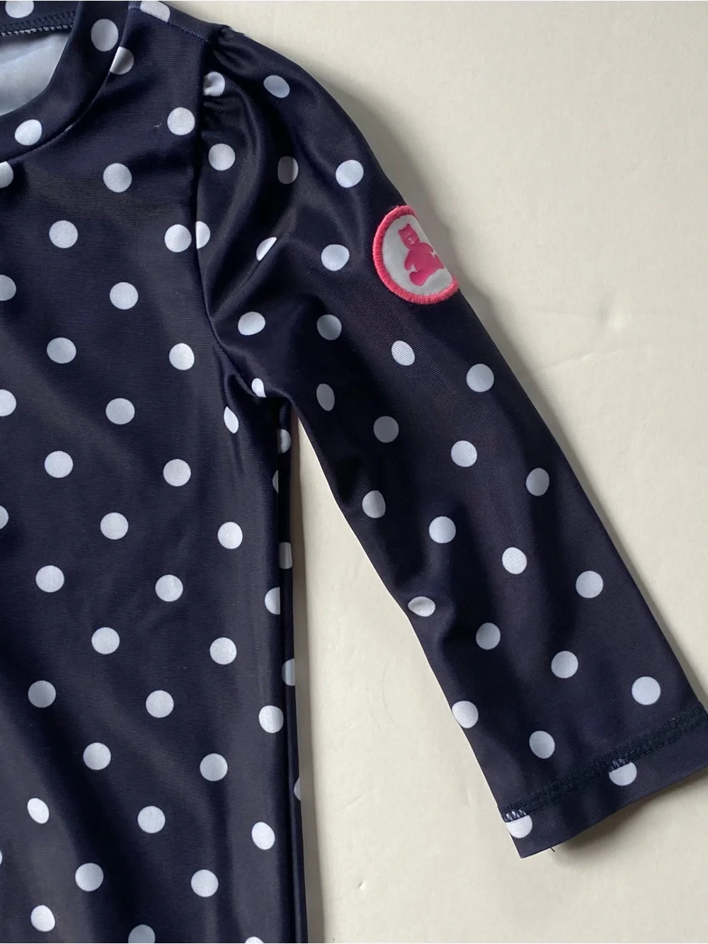 Gap Rashguard Swimsuit 12 18 Months One Piece Polka Dots Long Sleeve Girls EUC